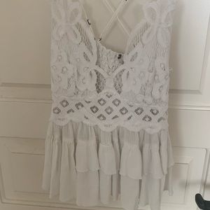 Free People White Lace Top!